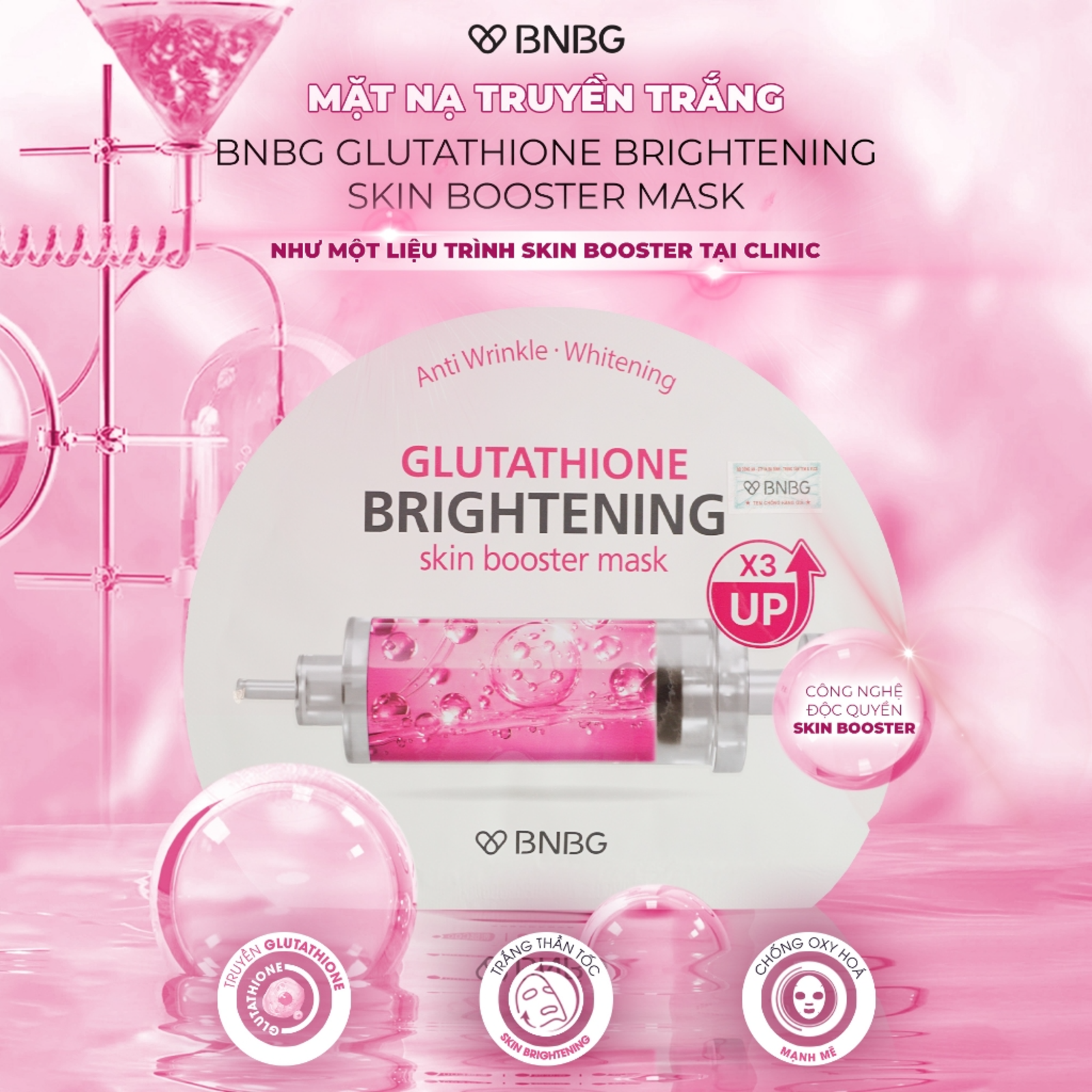 truyền trắng glutathione Mặt Nạ BNBG Skin Booster Mask 30ml Пептид 157 - Купить Hair Thickness Size:1 Box