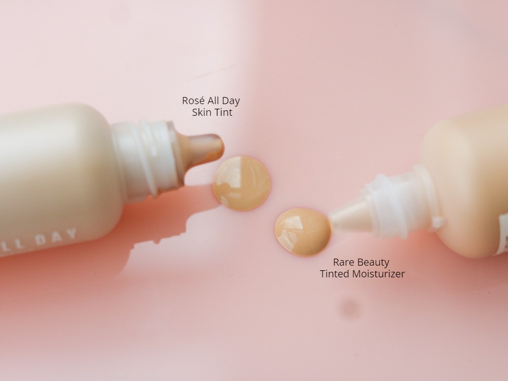 Rare Beauty Tinted Moisturizer vs Rose All Day Skin Tin