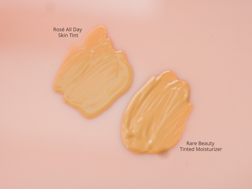 Rare Beauty Tinted Moisturizer vs Rose All Day Skin Tin