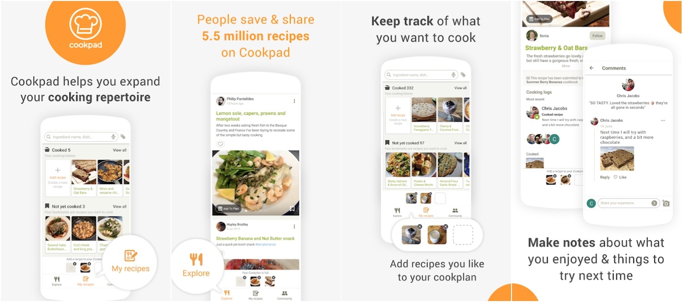Berbagai resep masakan di aplikasi Cookpad