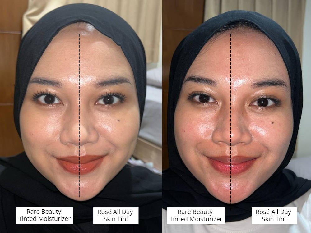 Rare Beauty Tinted Moisturizer vs Rose All Day Skin Tin