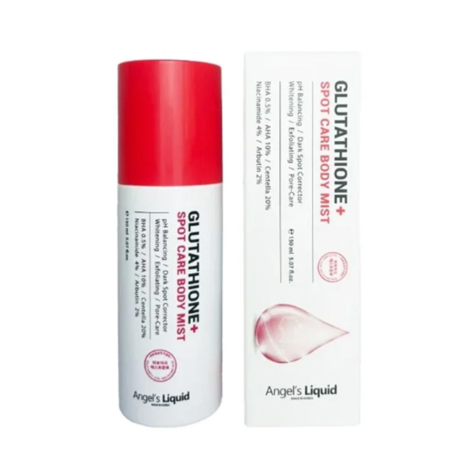 angels liquid glutathione centella calming body mist Xịt Giảm Mụn Lưng & Dưỡng Sáng Cơ Thể Angel's Spot Care white now lotion